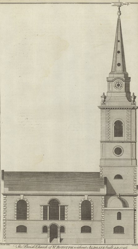 A igreja paroquial de St Botolph sem Aldgate, Londres de English School