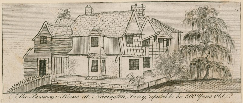 A Casa Parsonage em Newington, Surrey, tem fama de ter 300 anos de English School