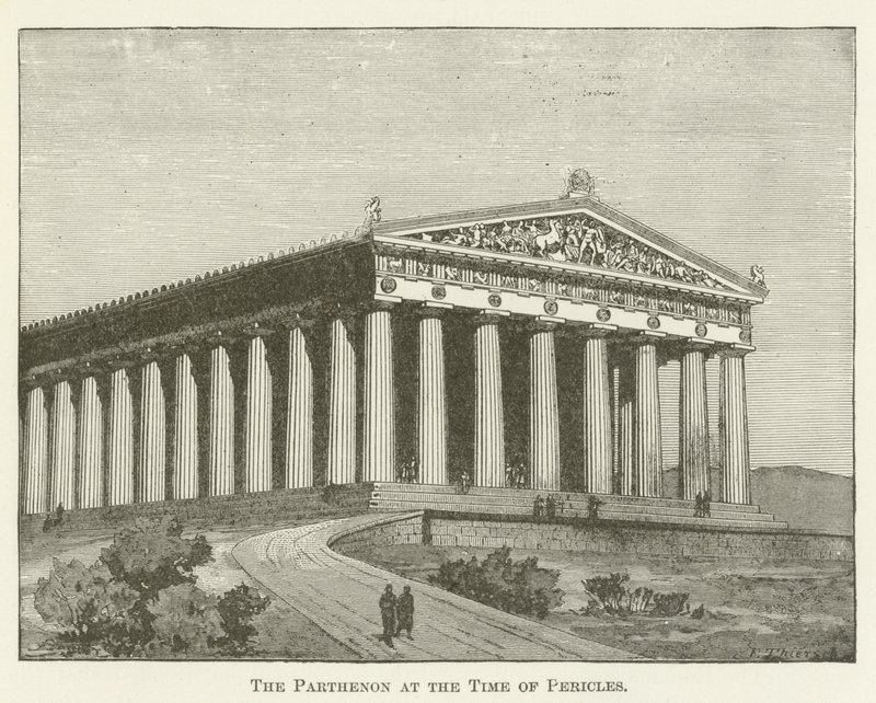 O Parthenon na época de Pericles de English School