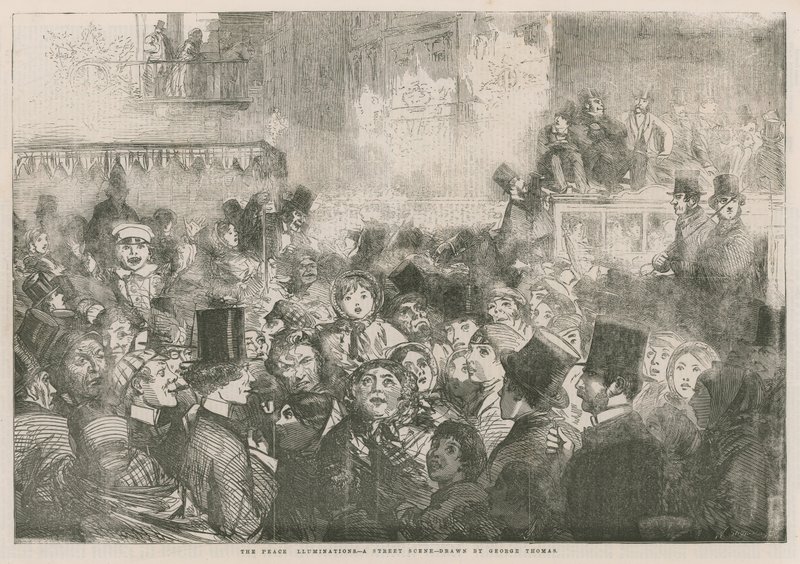 Os Illumnations da paz: Uma cena da rua de English School