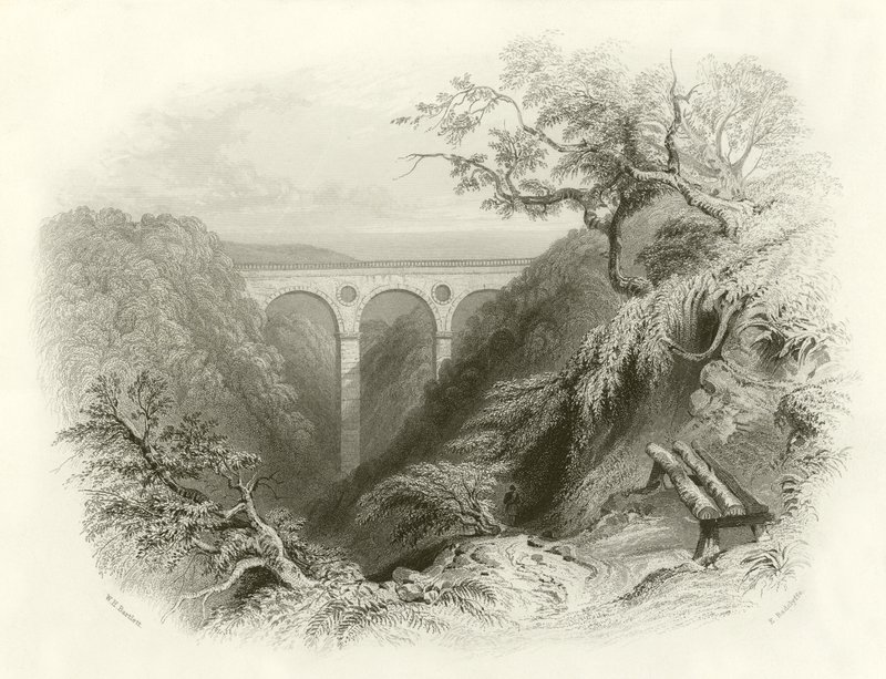 A, peaths, ponte, ravina, berwickshire de English School