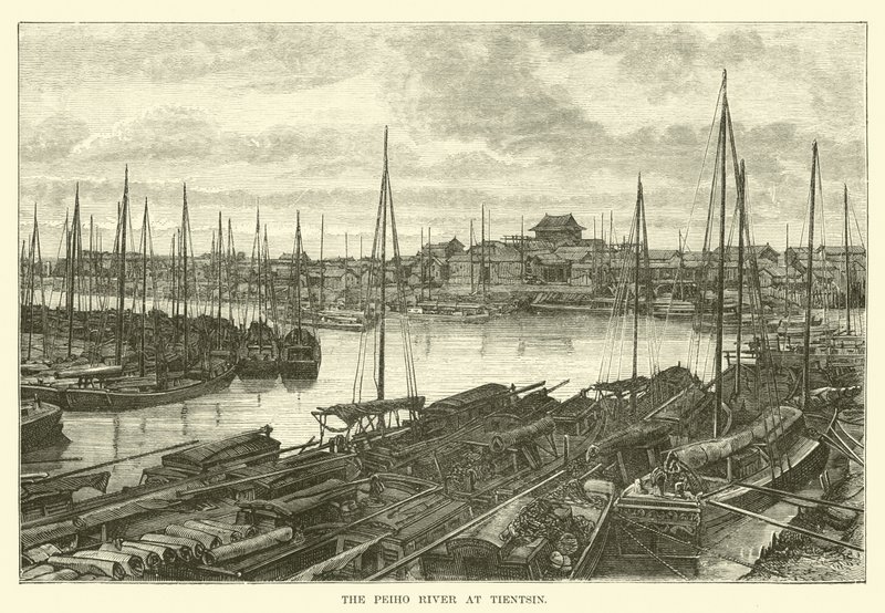 O rio Peiho em Tientsin de English School