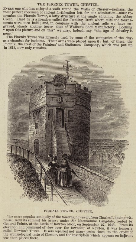 A Torre Phoenix, Chester (gravura) de English School