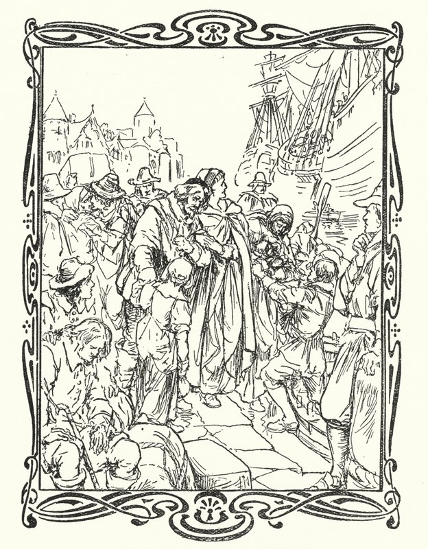 Os Pais Peregrinos (cor litho) de English School