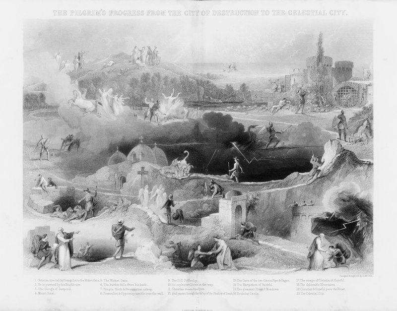 O Progresso do Peregrino da Cidade da Destruição para a Cidade Celestial (gravura) de English School