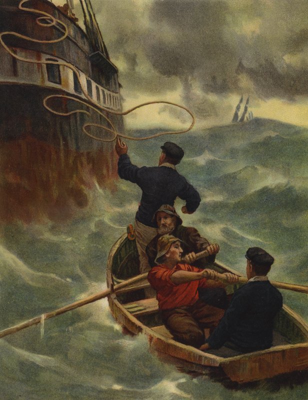 O barco-piloto (cromolito) de English School