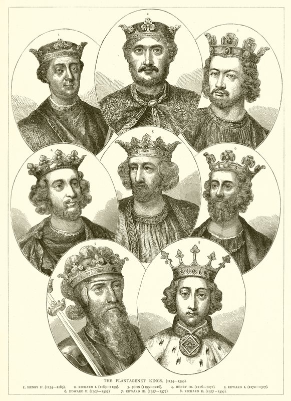 Os reis Plantagent. (1154--1399) de English School