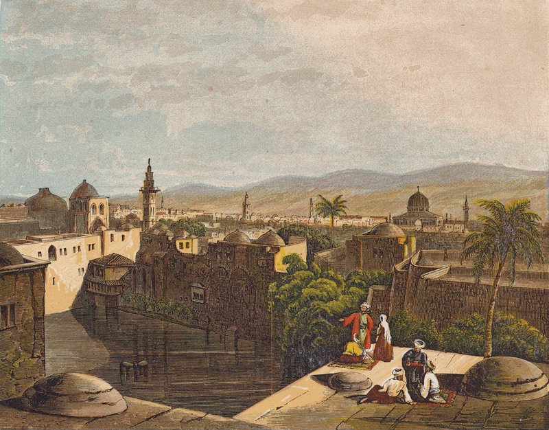 A piscina de Siloé, Jerusalém (litografia a cores) de English School