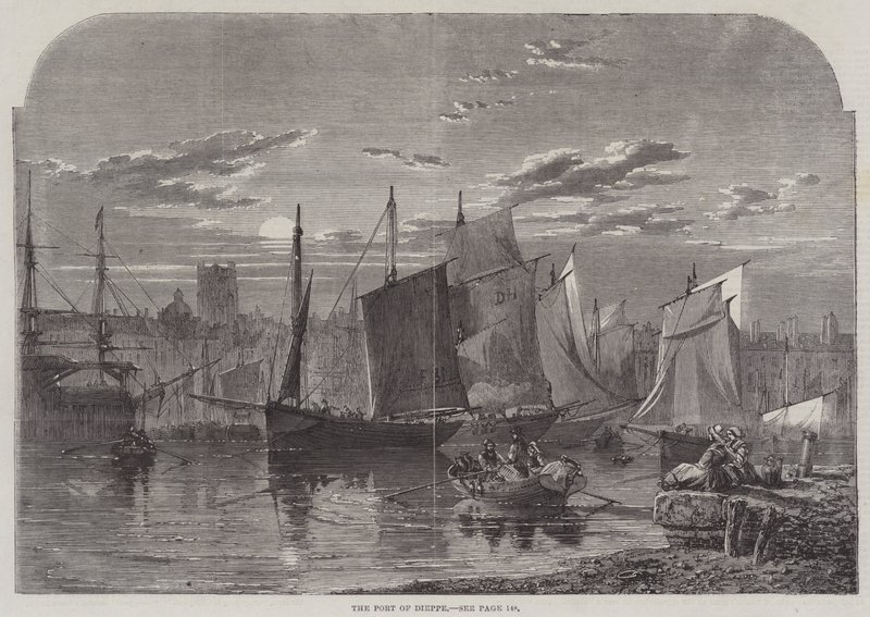 O Porto de Dieppe (gravura) de English School