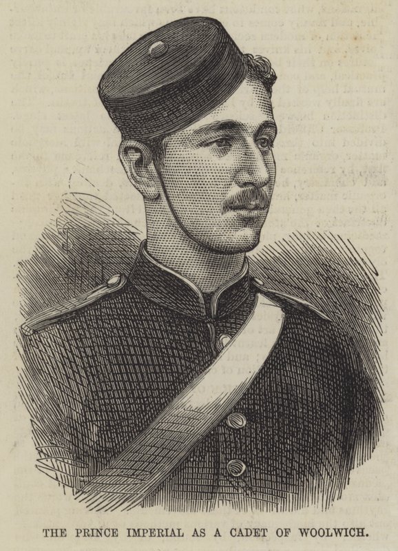 O Príncipe Imperial como Cadete de Woolwich (gravura) de English School