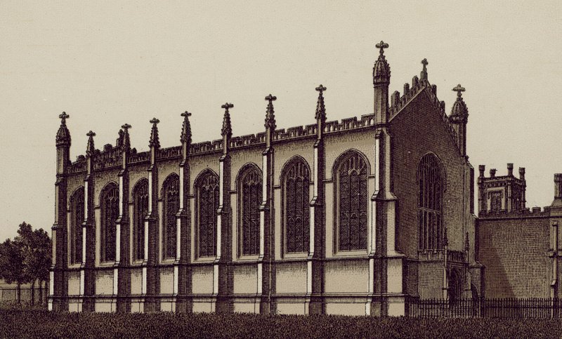 Capela do Proprietary College, Cheltenham (litografia) de English School
