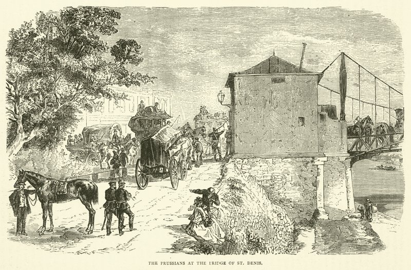 Os prussianos na ponte de St Denis, janeiro de 1871 de English School