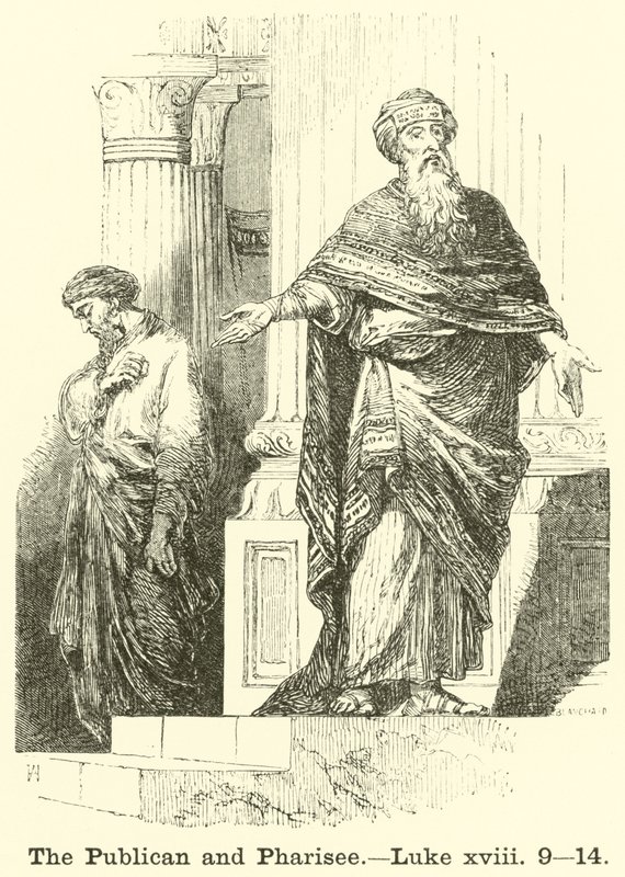 O publicano e fariseu, Lucas, xviii, 9, 14 de English School
