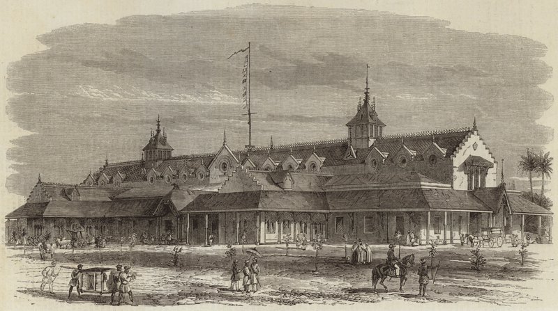 O edifício da exposição de Punjab em Lahore de English School