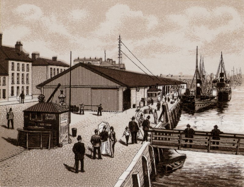 The Quay, Belfast (litho) de English School