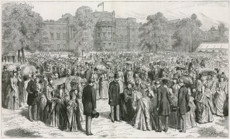 A festa de jardim de Queens no Palácio de Buckingham de English School