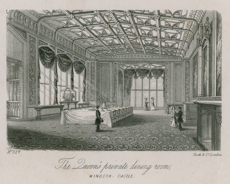 A sala de jantar privada do Queens no Castelo de Windsor de English School