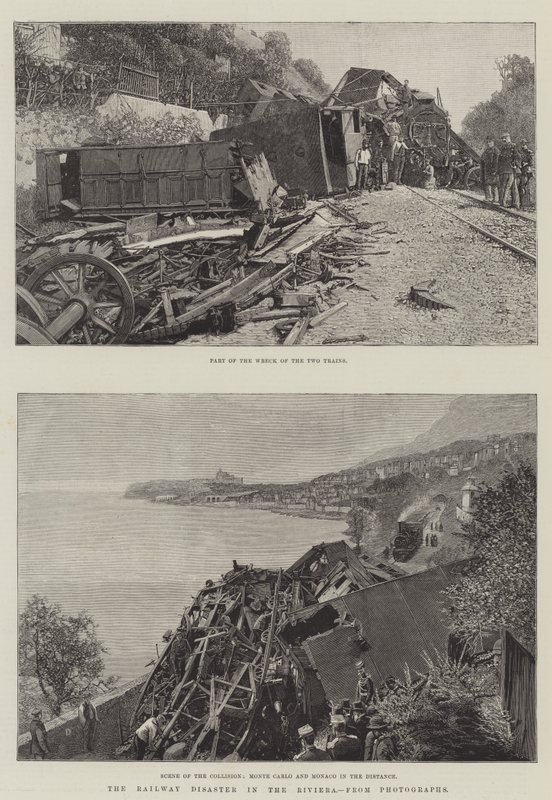 O desastre ferroviário na Riviera (gravura) de English School
