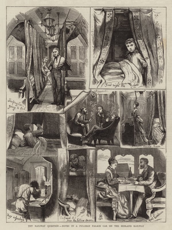 A Questão Ferroviária, Notas numa Carruagem do Palácio Pullman no Midland Railway (gravura) de English School