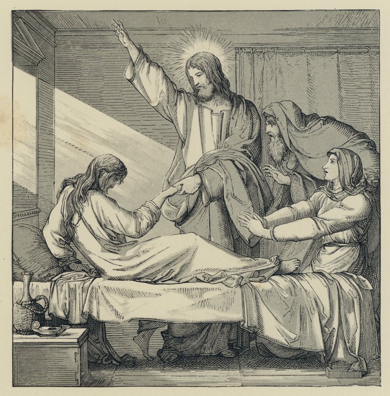 A Ascensão da Filha de Jairus (gravura) de English School