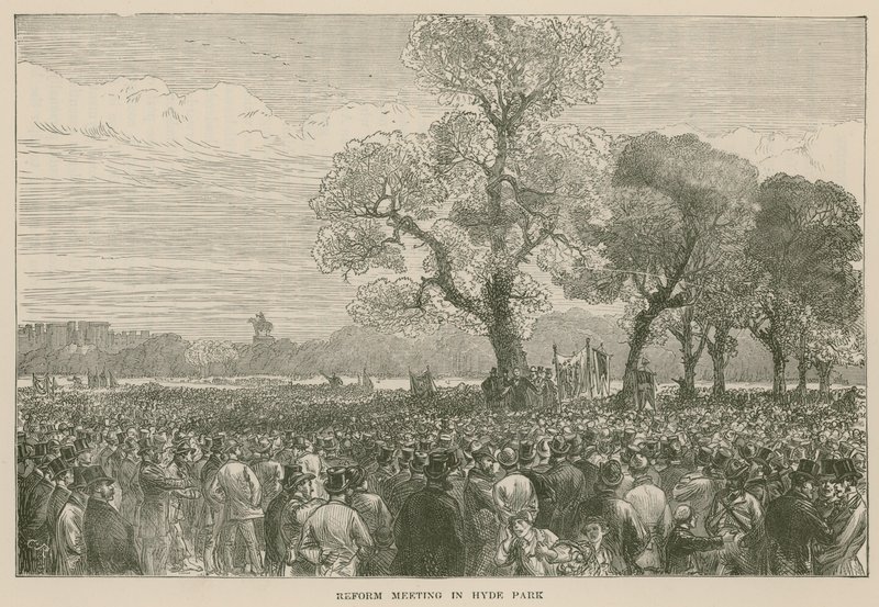 A demonstração da reforma em Hyde Park, 6 de maio de 1867 de English School
