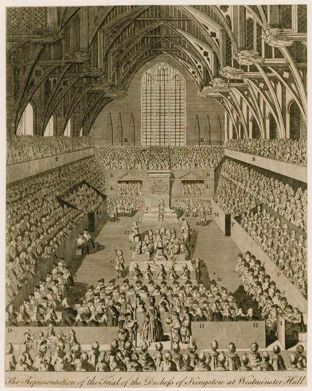 A Representação do Julgamento da Duquesa de Kingston no Westminster Hall de English School