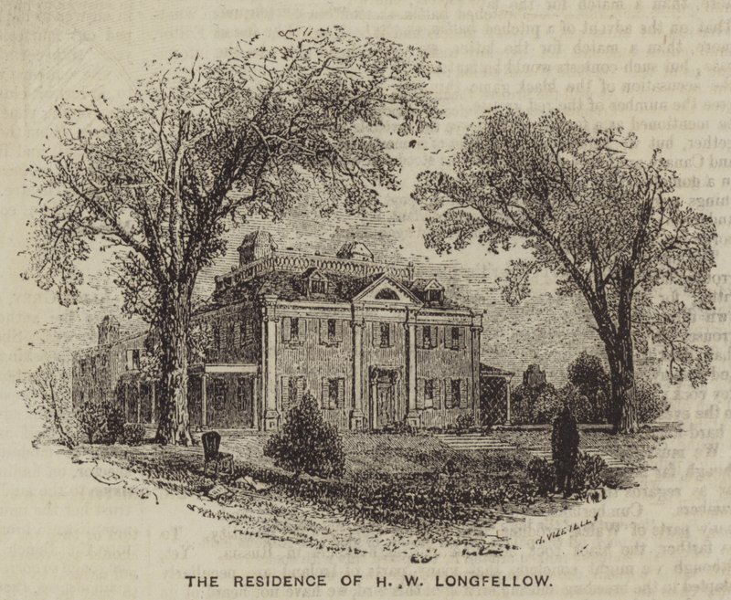 A Residência de H W Longfellow (gravura) de English School