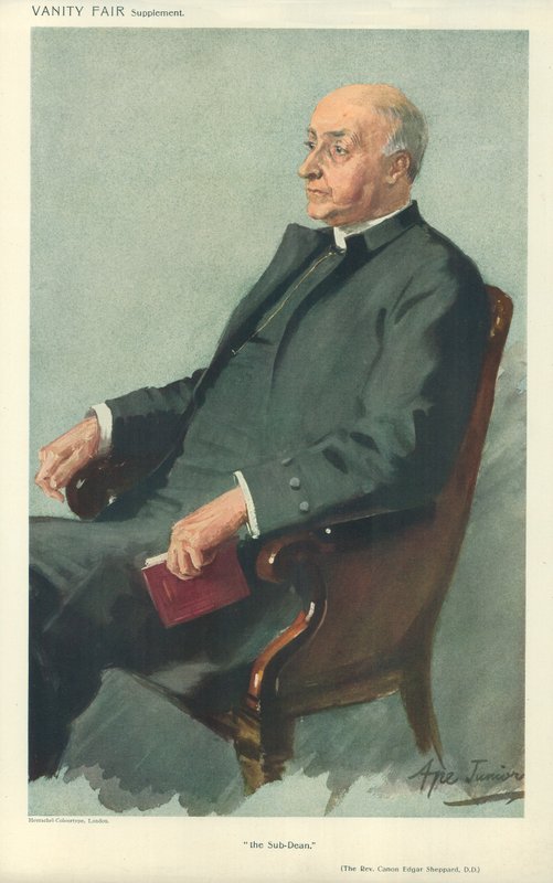 O Rev Canon Edgar Sheppard, O sub-decano, 12 de abril de 1911, cartoon Vanity Fair de English School