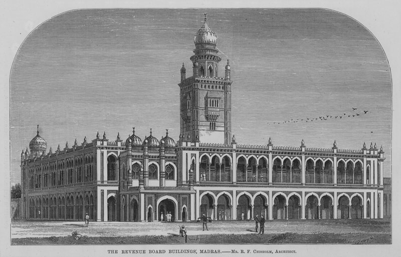 The Revenue Board Buildings, Madras (gravura) de English School