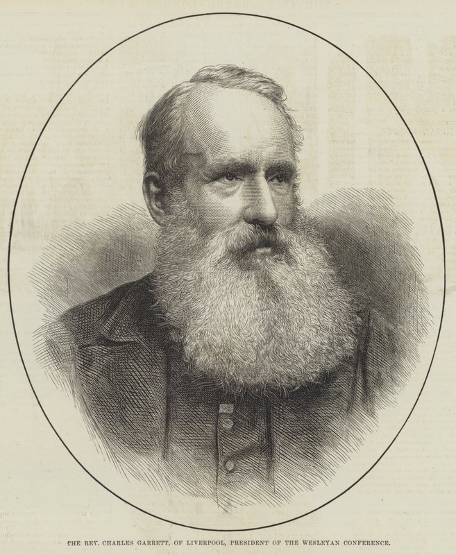 O Reverendo Charles Garrett, de Liverpool, Presidente da Conferência Wesleyana (gravura) de English School