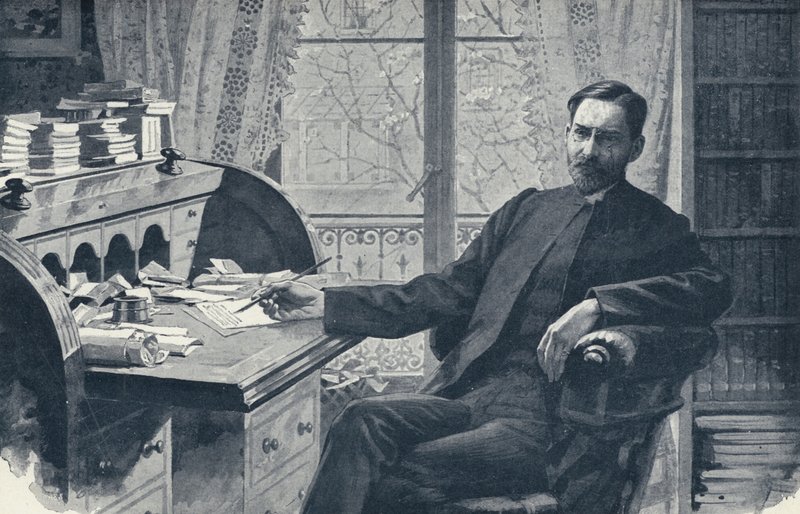 O Reverendo Hugh Price Hughes no seu Estudo (litho) de English School