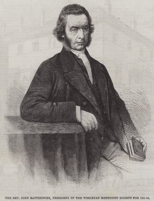 O Reverendo John Rattenbury, Presidente da Wesleyan Methodist Society para 1861-62 (gravura) de English School
