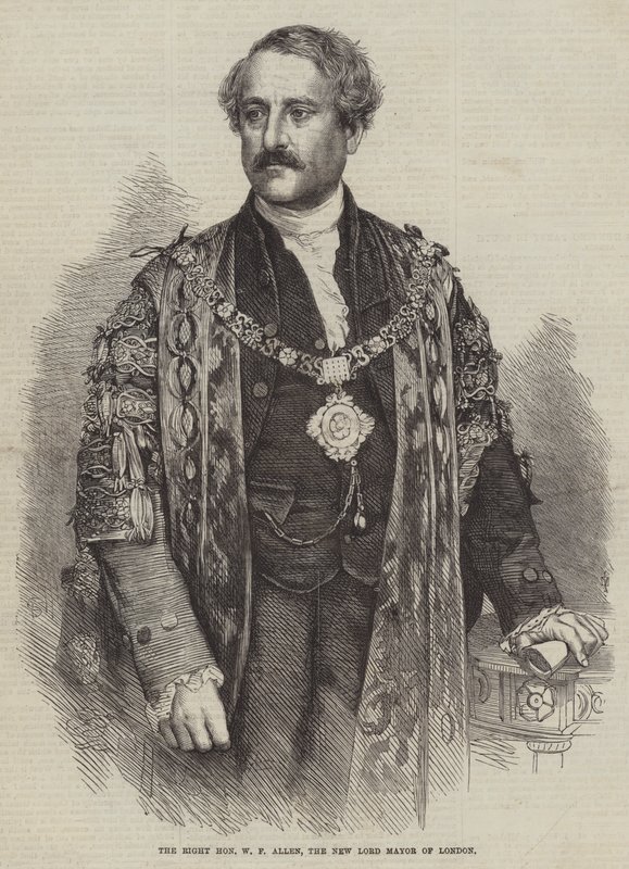 O Honorável W F Allen, o Novo Senhor Presidente da Câmara de Londres (gravura) de English School