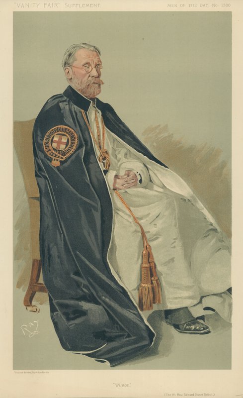 O Rev. Direito Edward Stuart Talbot, Winton, 11 de outubro de 1911, desenho animado da Vanity Fair de English School