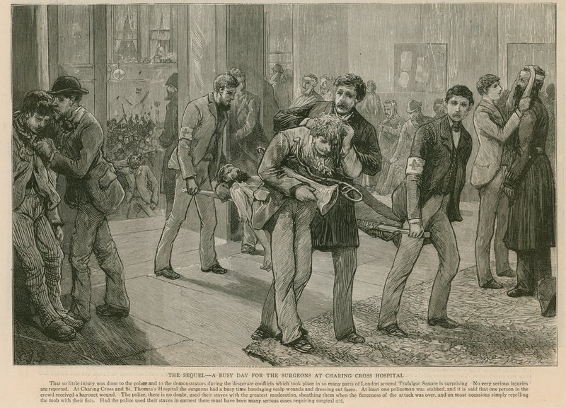 The Riot em Trafalgar Square: A sequela - um dia agitado para os cirurgiões do Hospital Charing Cross de English School