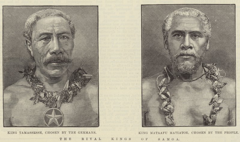 Os Reis Rivais de Samoa (gravura) de English School