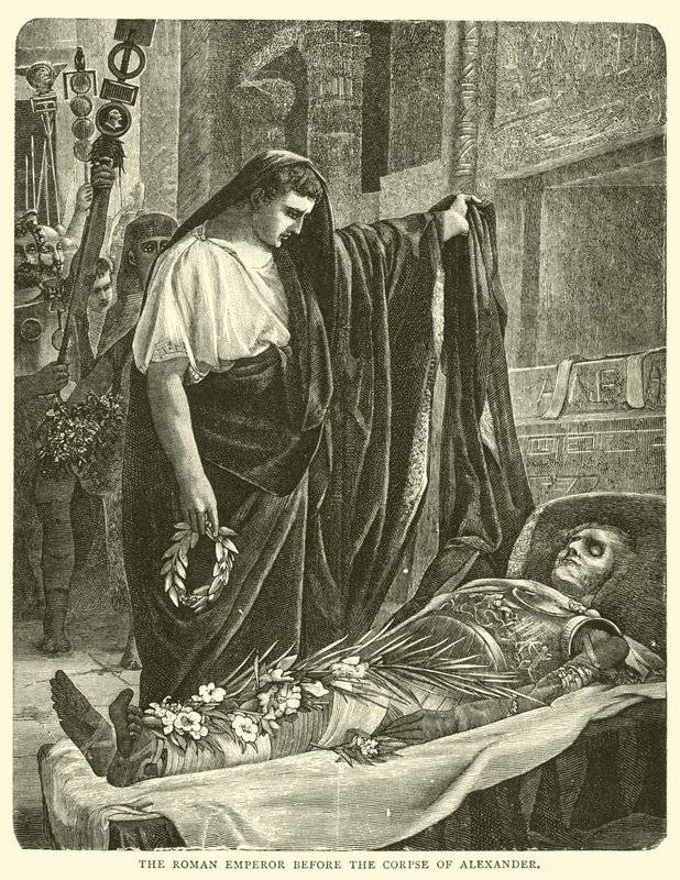 O imperador romano antes do cadáver de Alexandre de English School