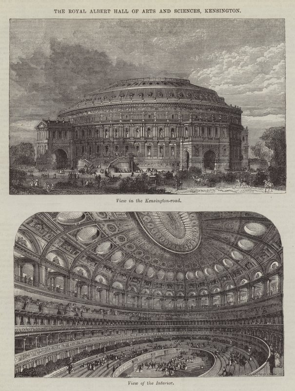 The Royal Albert Hall of Arts and Sciences, Kensington (gravura) de English School