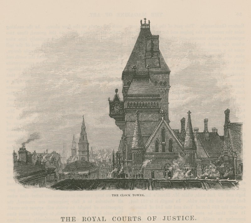 As cortes reais de justiça: A torre do relógio de English School