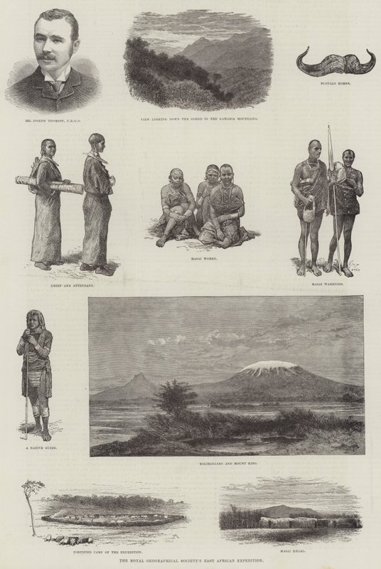 Expedição da Royal Geographical Society para a África Oriental (gravura) de English School