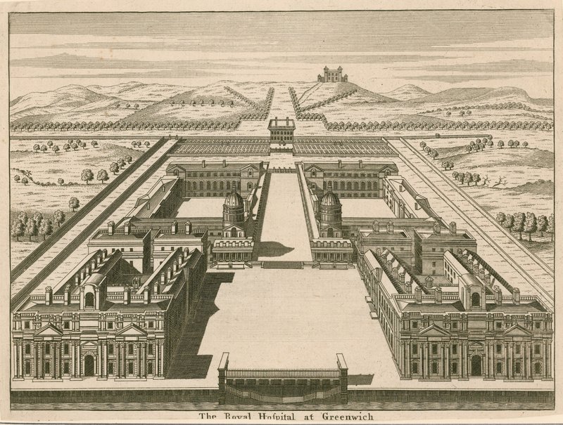 O hospital real em Greenwich, Londres de English School