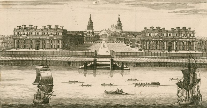 O hospital real em Greenwich, Londres de English School