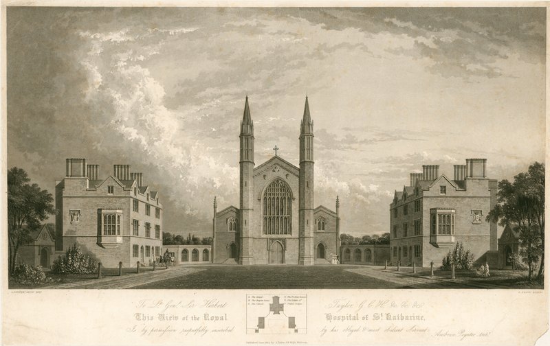 O hospital real de St Katherine, Regents Park, Londres de English School