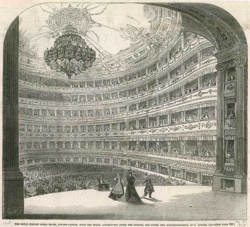 A, real, italiano, ópera, casa, Covent, jardim, londres de English School