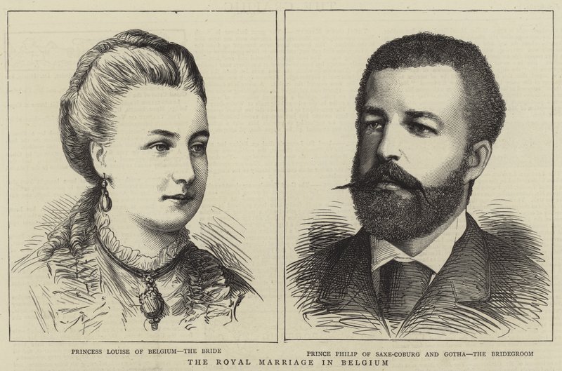 O casamento real na Bélgica (gravura) de English School