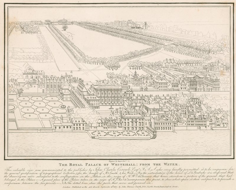 O Palácio Real de Whitehall, da água de English School