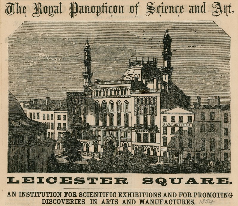 O Panopticon Real de Ciência e Arte, Leicester Square, Londres de English School
