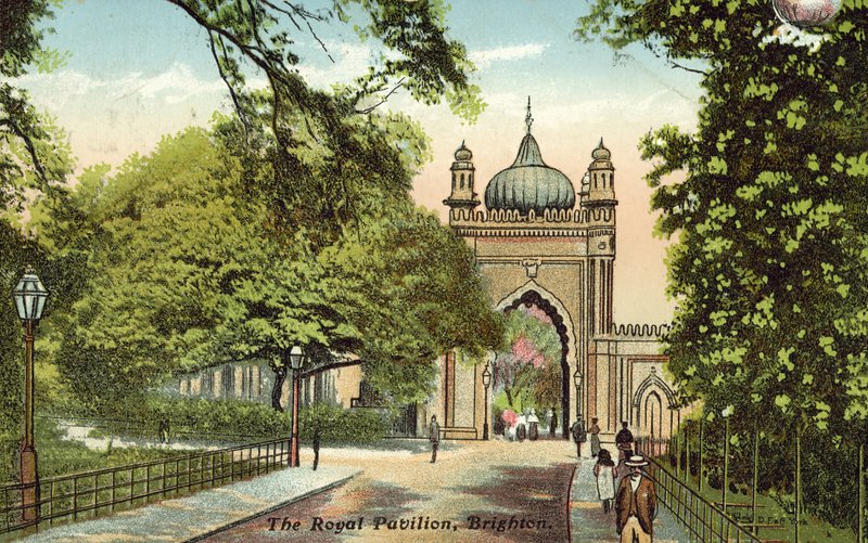 O Pavilhão Real, Brighton (cor litho) de English School