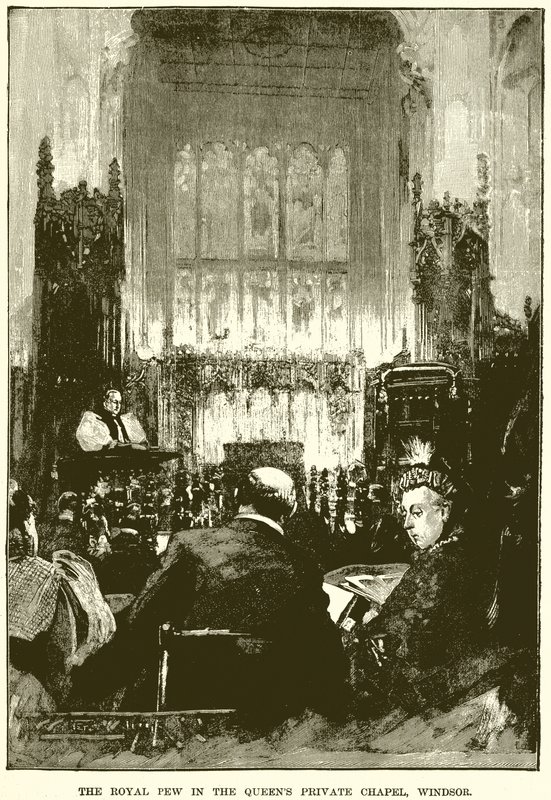 O Royal Pew na Queens Private Chapel, em Windsor de English School