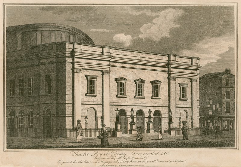O Teatro Real, Drury Lane, Londres, erguido em 1812 de English School